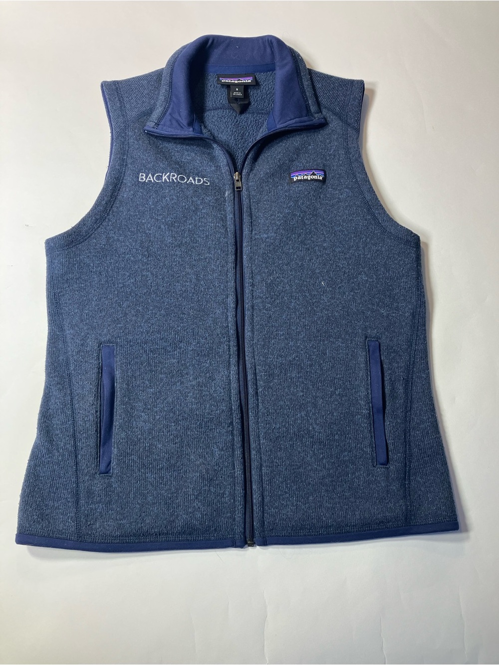 Patagonia Navy Blue Fleece Vest with Backroads Logo